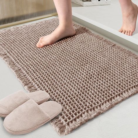 Tappetino da bagno a nido d'ape marrone, tappetino da bagno antiscivolo ultra assorbente, marrone 45,7 x 76,2 cm, lavabile in lavatrice, tappetino ultra morbido