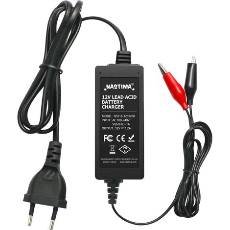 12V 1200mA Chargeur de Batterie Plomb-Acide scellé, avec Protections Multiples Contre Les Courts-Circuits et Les surcharges, pour Voitures à Batterie Plomb-Acide, Motos, véhicules, VTT (1/5)