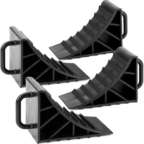 4 x Trailer Chocks with Handle - Wheel Chocks for Motorhome, Plastic Wheel Chocks, for Car, Caravan, Motorhome, Motorcycle (1/5)
