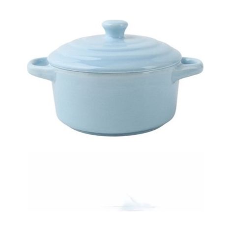 Vaisselle - Plat - Plat à four à double poignée - Bol en céramique - Grand - 430 ml - Bleu clair (1/5)