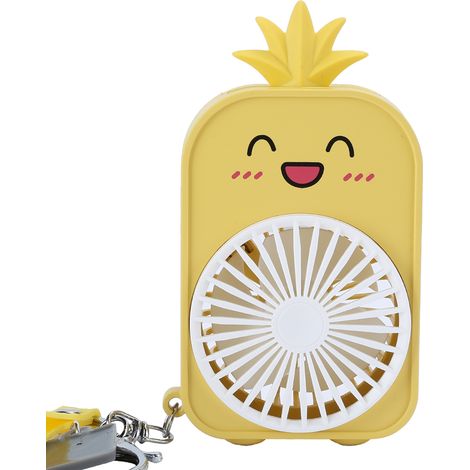 Mini ventilateur USB de poche rechargeable et silencieux, outil de refroidissement d'air pour l'extérieur et la maison (Jaune) (1/5)