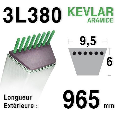 Courroie 3l38 - 9,5 mm x 965 mm