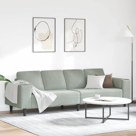 Wohnzimmer Couch Hellgrau 250 x 77 x 76 cm