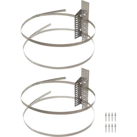 Support mural pour vase d'expansion sanitaire et chauffage fixation pour ballon d'eau chaude et pression kit complet universel avec bande de acier inoxydable serrage réglable (1/5)
