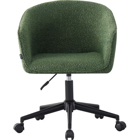 Fauteuil de bureau pivotant et réglable en hauteur en tissu bouclé vert - Marlo (1/5)