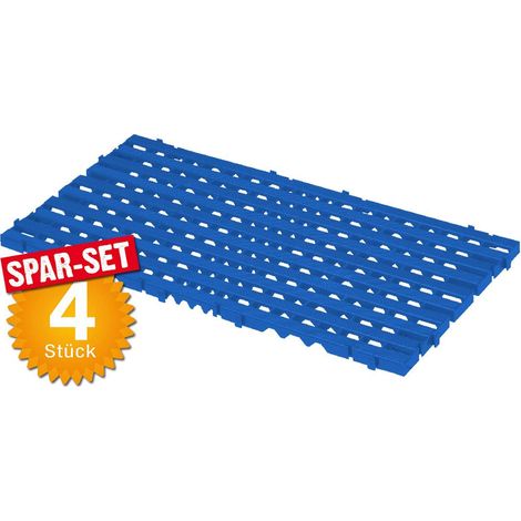 BRB 4x Bodenrost aus Kunststoff (PE-HD), LxBxH 800x400x25 mm (blau)
