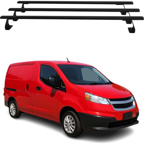 OMAC Barres de toit Heavy Duty compatibles avec Nissan NV200 2009-2020 – 3 barres – Acier Noir (1/4)