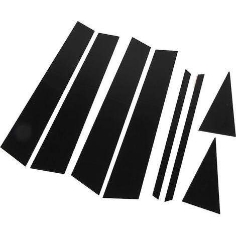 Ensemble de 8 pièces pour garnitures de montants de fenêtre extérieurs, noir brillant, autocollants pour montant B, garnitures de fenêtre, panneaux de porte pour voitures (1/5)