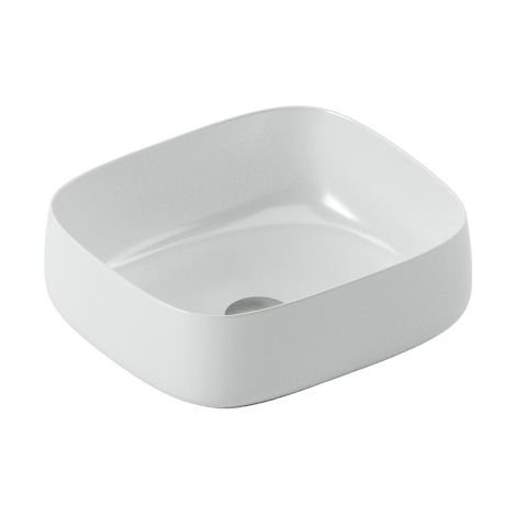 Lavabo Cognac Quadro appoggio cm. 46x41 senza foro in ceramica (1/4)
