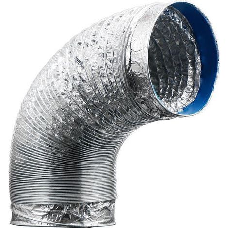 Tuyau Evacuation Aluminium - Diametre 150 mm - Longueur 3 m - Pour Climatisation et Serre - Avec 2 Colliers de Serrage (1/5)