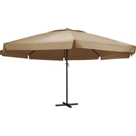 Sonnenschirm mit Aluminium-Mast 600 cm Taupe