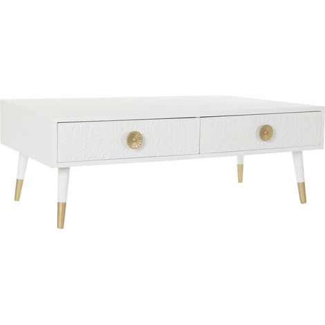 Table Café Mdf Sapin 120X65X42 Mandala Blanc (1/5)