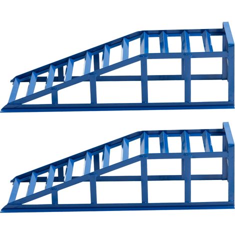 Rampas elevadoras hidráulicas para coche 2000 kg, acero azul, 23° (1/4)