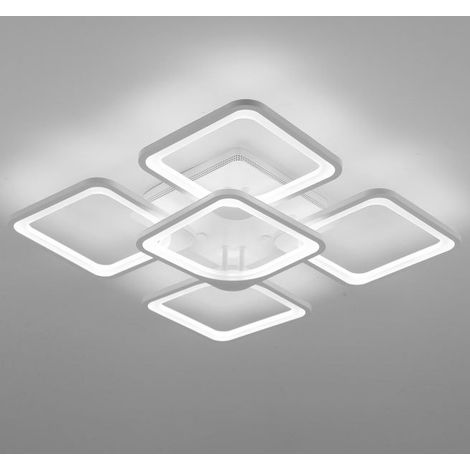 Plafonnier LED moderne, design carré, applique murale encastrée,75W, matériau acrylique, convient aux salons et aux chambres (lumière blanche) (1/5)