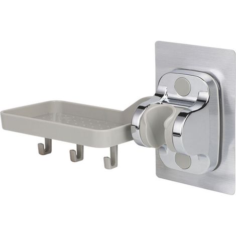Supporto per doccetta a mano, supporto per soffione doccia senza foratura, adesivo resistente, angolo regolabile (multifunzionale) (1/5)