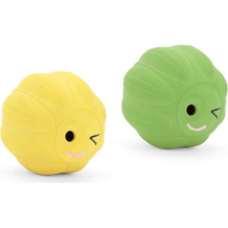 Gioco per gatti pallina con sonaglio verde-giallo 5 cm