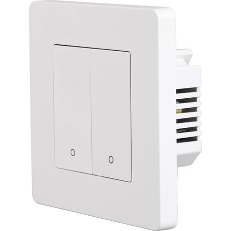 Smart Light Switch Panel, AC100-240V 2 Gang Timing Smart Dimmer Switch Dispositif de Partage pour la Maison (Blanc) (1/5)