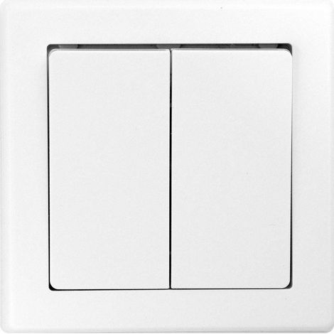 Interruttore doppio per lampadario 7x7 cm, a incasso, bianco