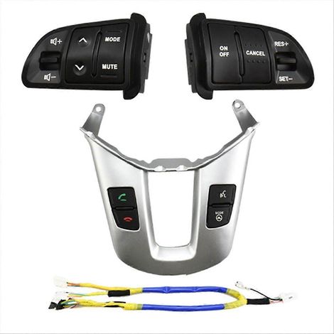 Panel de botones multifuncionales del volante del coche para Bluetooth, audio, volumen, velocidad y control de crucero. (1/5)
