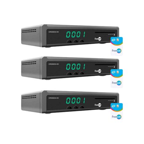 PACK OPTEX 3X ORS9939HD Récepteur TV Satellite HD enregistreur USB + Carte Fransat (Satellite Eutelsat) (1/4)