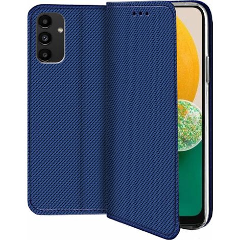 Custodia per Samsung Galaxy A54 5G, con magnete intelligente, blu navy + vetro 9H (1/5)