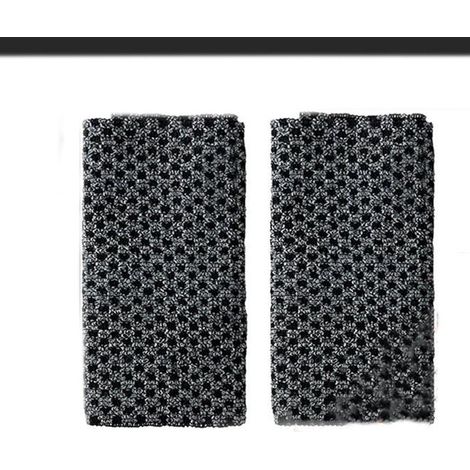 Lot de 2 serviettes de douche exfoliantes en polyester dimensions 26 x 100 cm longues pliables lavables et adaptées au nettoyage du corps couleur noire (1/5)