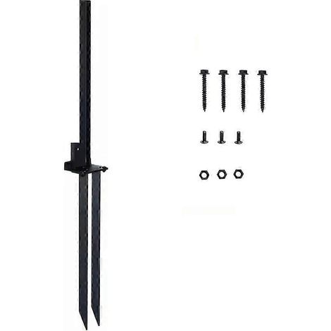 Kit de réparation robuste pour poteaux de clôture en acier - Supports d'ancrage et piquets de sol pour réparer les poteaux en bois inclinés ou cassés (1/5)
