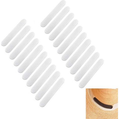 20 parches para sombreros, ajustador de tamaño de sombrero de espuma autoadhesivo, tira de forro, ajustador, reductor, banda para el sudor para todo tipo de sombreros - Blanco (1/5)