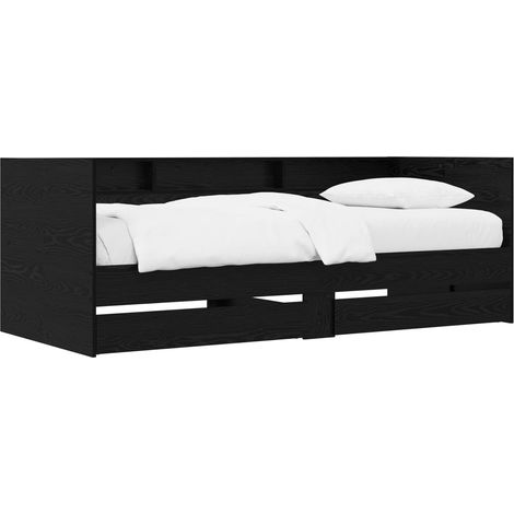 Bed Frame with Storage Black Oak 80 x 200 cm Engineered Wood vidaXL (1/5)