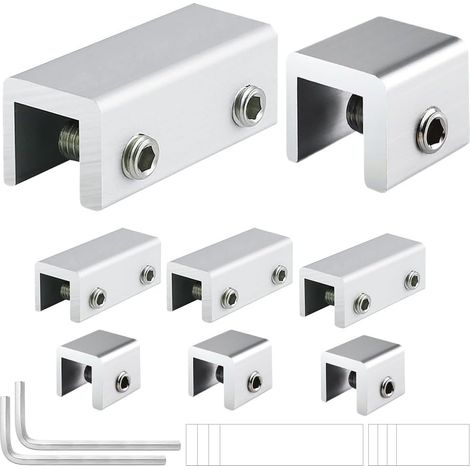 4 Pièces Verrou Baie Coulissante,Serrure Butée Réglable,Serrure de Sécurité pour Fenêtre,Bloque Fenetre Coulissante,Sans Perceuse, pour Portes et Fenêtres Coulissantes (Marron)