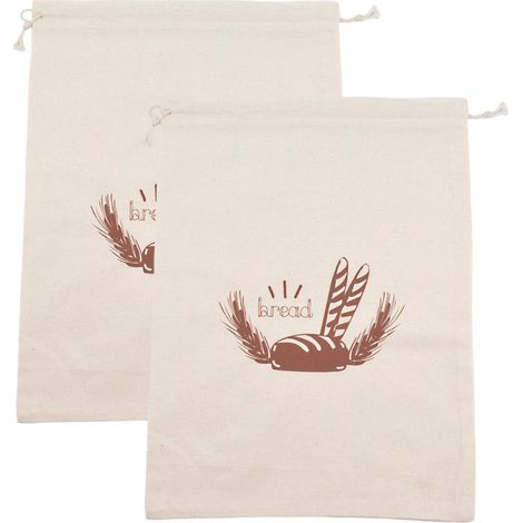 Lot de sacs à pain réutilisables à cordon - 30 x 40 cm (1/5)