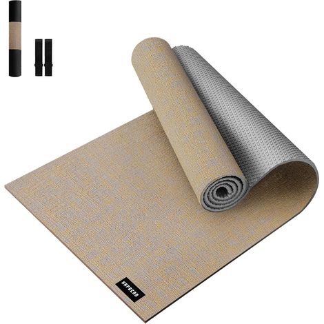 Tapis de Yoga Lin en 213x76x0,6cm Lin Naturel Durable de 6mm d’Épaisseur,Antidérapant et Résistant à la Déchirure - Pour Yoga à Domicile,Méditation et Pilates (1/5)