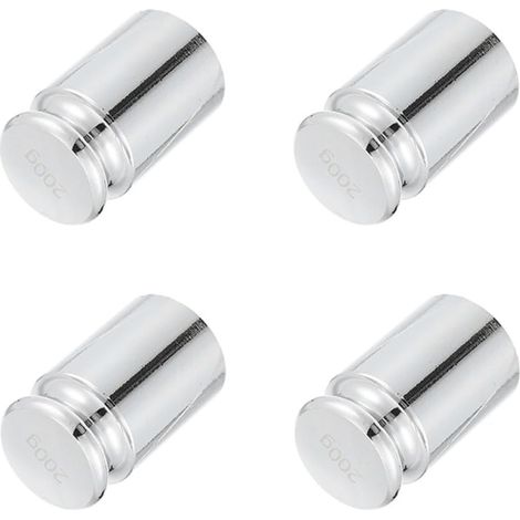 Lot de 4 Poids de Calibrage en Acier Argenté pour Balance Numérique, Surface Lisse et Robuste, pour Tests et Étalonnage Précis (1/5)