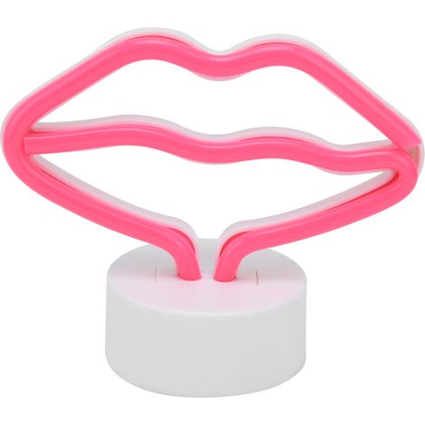 Lèvres LED Néon avec Support, Lampe Néon USB pour Chambre Bébé et Fête (1/5)