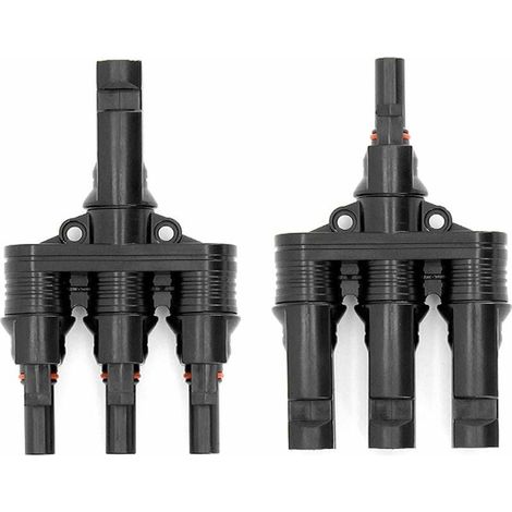 Connecteur M-C-4 - T Branchement Parallèle PV - 50 A - 1000 V CC - IP67 - UL94-V0 - -40 À +90 °C - M/3F Et F/3M - Lot De 2 (1/5)