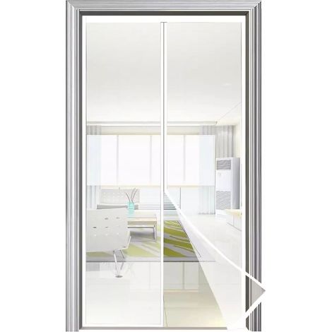 Tenda zanzariera magnetica 150x250 porta finestra riducibile calamita zanzare bianco 1841 (1/3)