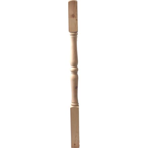 Levigne – Poteau tourné en bois massif 120cm – Section 70x70mm – Brut non traité pour balustrade intérieure – 3 essences disponibles