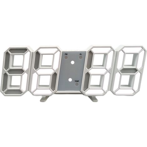 Réveil électronique 3D, horloge numérique LED murale, horloge électronique LED lumineuse moderne, affichage de la date et de la température. (1/5)