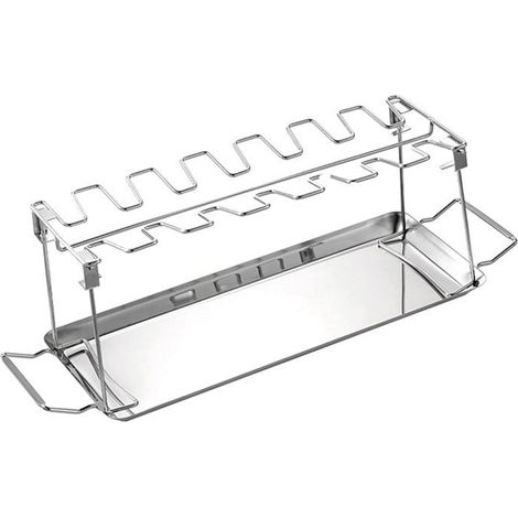 Grill Rack - Chicken Leg Wing Rack - Stainless Steel Folding Barbecue Rack For Gas Electric Charcoal Grill And Oven - 35 X 14.5 X 11.5 Cm - 1 Piece (1/5)