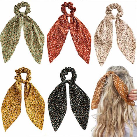 Set mit 5 Haarspangen aus Satin mit Blumen und Schleifen für Damen und Mädchen, elegante Haaraccessoires (1/5)