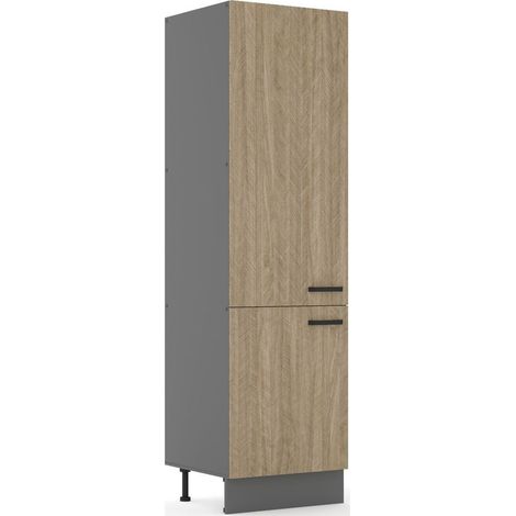 Küche SCANDI Hochschrank 60 cm Fischgrät Küchenzeile Küchenblock Einbauküche (1/5)