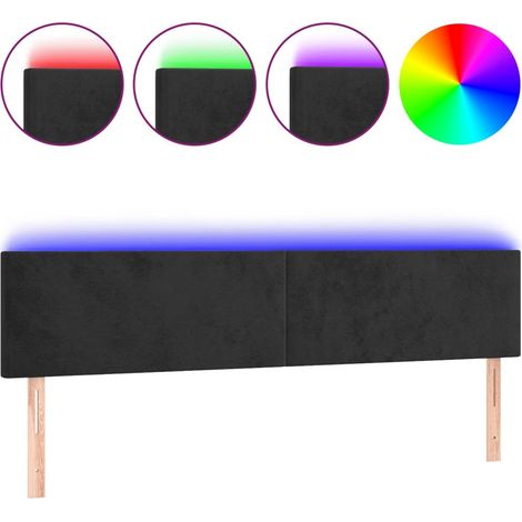 Maison Exclusive - Testiera a LED Nera 180x5x78/88 cm in Velluto