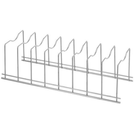 Pair Support en acier inoxydable pour assiettes et couvercles, organiseur de cuisine (1/5)