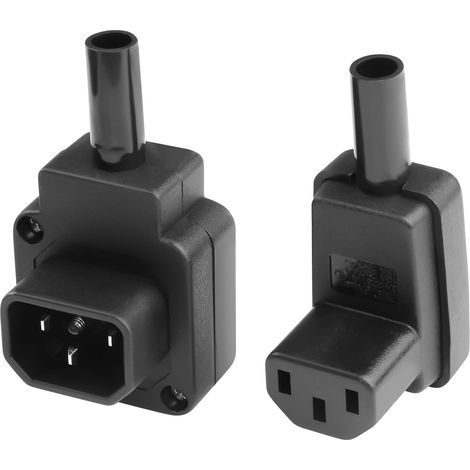Adaptateur Secteur à Angle Droit IEC320 C13/C14,connecteur d'alimentation à 3 Broches C13/C14 à 90 degré,fiche Serveur IEC320 Amovible 10A/250V pour Ordinateur hôte,imprimante-Lot de 2 (1/5)