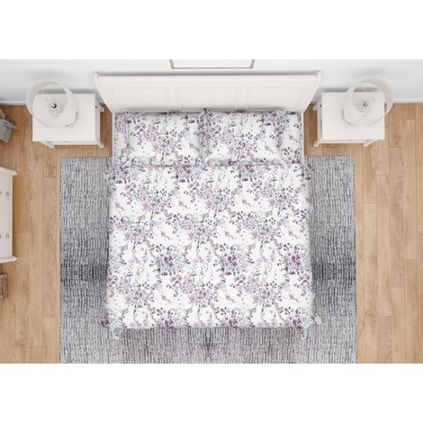 Completo Lenzuola In 100% Cotone Made Italy Disegno Floreale Acquarello, misuraSingolocoloreAcquarello (1/4)