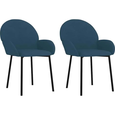 vidaXL Sillas de comedor 2 unidades terciopelo azul (1/2)