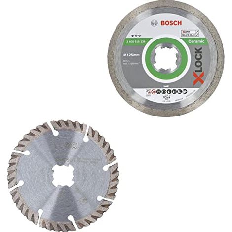Kit 2 Disques à tronçonner diamant X-Lock : 1 pour Céramic + 1 Disque universel - Lot de 2 - BOSCH - 0615997632 (1/5)