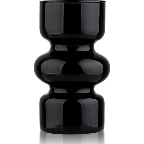 Jarrón hidropónico de vidrio, ideal para el hogar, la oficina y bodas (1 jarrón negro). (1/5)