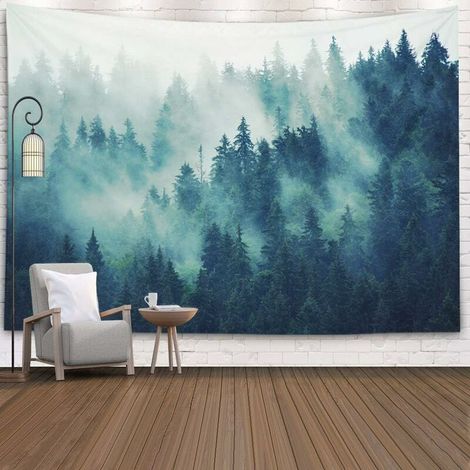 Gray Tapestry Wall Hanging, Living Room Bedroom Decoration Tapestries By Printed 150X150cm (1/4)
