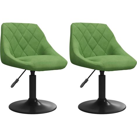 Lot de 2 Chaises pivotantes à manger,Chaise de cuisine vert clair velours CFW14371 (1/5)